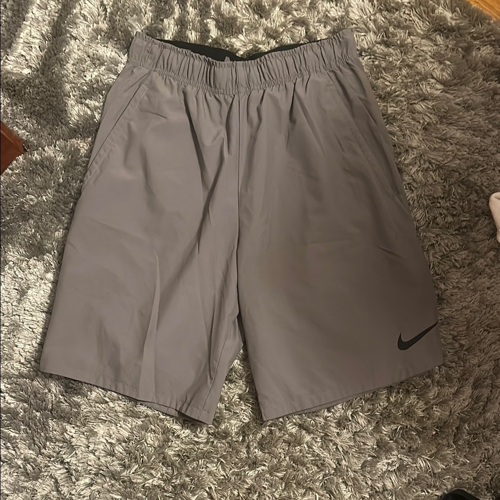 Nike Gray Athletic Shorts with Elastic Waistband